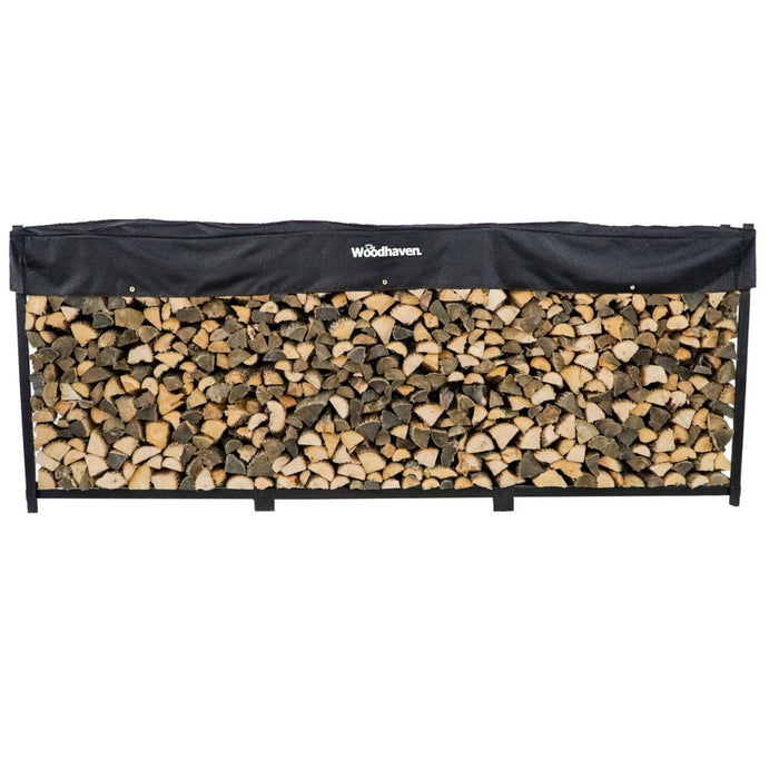 Woodhaven 144WRC - 12' Woodhaven® Firewood Rack and Standard Cover - Brown